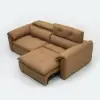 87" 2-Seater Genuine Leather Power Convertible Sleeper Sofa with Adjustable Headrests – Pillows