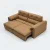 87" 2-Seater Genuine Leather Power Convertible Sleeper Sofa with Adjustable Headrests – Pillows