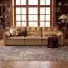 126" 3-Seater Genuine Leather Power Convertible Sleeper Sofa with Adjustable Headrests – Pillows