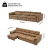 126" 3-Seater Genuine Leather Power Convertible Sleeper Sofa with Adjustable Headrests – Pillows
