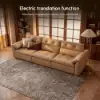 126" 3-Seater Genuine Leather Power Convertible Sleeper Sofa with Adjustable Headrests – Pillows