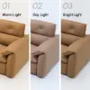 126" 3-Seater Genuine Leather Power Convertible Sleeper Sofa with Adjustable Headrests – Pillows