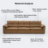 126" 3-Seater Genuine Leather Power Convertible Sleeper Sofa with Adjustable Headrests – Pillows