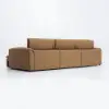 126" 3-Seater Genuine Leather Power Convertible Sleeper Sofa with Adjustable Headrests – Pillows
