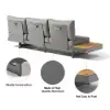 Tevara 5-Piece Modular Teak Outdoor Sofa Set with Smokeless Fire Pit for 6 in Dark Grey