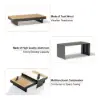 Tevara 5-Piece Modular Teak Outdoor Sofa Set with Smokeless Fire Pit for 6 in Dark Grey