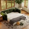 204cm Queen 3-Seater Chenille Fold-Down Sleeper Sofa with Removable Cover