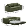 204cm Queen 3-Seater Chenille Fold-Down Sleeper Sofa with Removable Cover