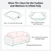 204cm Queen 3-Seater Chenille Fold-Down Sleeper Sofa with Removable Cover