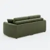 204cm Queen 3-Seater Chenille Fold-Down Sleeper Sofa with Removable Cover