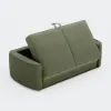 204cm Queen 3-Seater Chenille Fold-Down Sleeper Sofa with Removable Cover