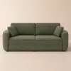 204cm Queen 3-Seater Chenille Fold-Down Sleeper Sofa with Removable Cover
