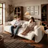 312cm 3-Seater Chenille Zero Gravity Power Reclining Sofa with Pillows & USB Port