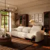 312cm 3-Seater Chenille Zero Gravity Power Reclining Sofa with Pillows & USB Port