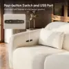 312cm 3-Seater Chenille Zero Gravity Power Reclining Sofa with Pillows & USB Port
