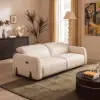 Curva 215cm Genuine Leather Power Reclining Sofa with Adjustable Headrest