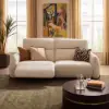 Curva 215cm Genuine Leather Power Reclining Sofa with Adjustable Headrest