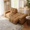 95" 2-Seater Genuine Leather Power Convertible Sleeper Sofa with Adjustable Armrests
