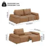 95" 2-Seater Genuine Leather Power Convertible Sleeper Sofa with Adjustable Armrests
