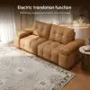 95" 2-Seater Genuine Leather Power Convertible Sleeper Sofa with Adjustable Armrests