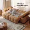 95" 2-Seater Genuine Leather Power Convertible Sleeper Sofa with Adjustable Armrests