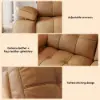 95" 2-Seater Genuine Leather Power Convertible Sleeper Sofa with Adjustable Armrests