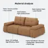 95" 2-Seater Genuine Leather Power Convertible Sleeper Sofa with Adjustable Armrests