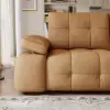 95" 2-Seater Genuine Leather Power Convertible Sleeper Sofa with Adjustable Armrests