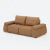 95" 2-Seater Genuine Leather Power Convertible Sleeper Sofa with Adjustable Armrests