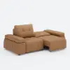 95" 2-Seater Genuine Leather Power Convertible Sleeper Sofa with Adjustable Armrests