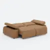 95" 2-Seater Genuine Leather Power Convertible Sleeper Sofa with Adjustable Armrests