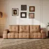 Picture of 130" 3-Seater Genuine Leather Power Convertible Sleeper Sofa with Adjustable Armrests – AUD-H2988