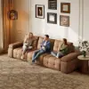 Picture of 130" 3-Seater Genuine Leather Power Convertible Sleeper Sofa with Adjustable Armrests – AUD-H2988