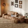Picture of 130" 3-Seater Genuine Leather Power Convertible Sleeper Sofa with Adjustable Armrests – AUD-H2988