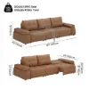 Picture of 130" 3-Seater Genuine Leather Power Convertible Sleeper Sofa with Adjustable Armrests – AUD-H2988