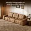 Picture of 130" 3-Seater Genuine Leather Power Convertible Sleeper Sofa with Adjustable Armrests – AUD-H2988