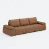 Picture of 130" 3-Seater Genuine Leather Power Convertible Sleeper Sofa with Adjustable Armrests – AUD-H2988