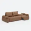 Picture of 130" 3-Seater Genuine Leather Power Convertible Sleeper Sofa with Adjustable Armrests – AUD-H2988