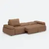 Picture of 130" 3-Seater Genuine Leather Power Convertible Sleeper Sofa with Adjustable Armrests – AUD-H2988