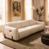 Curva 302cm Genuine Leather Power Reclining Sofa with Adjustable Headrest