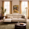Curva 302cm Genuine Leather Power Reclining Sofa with Adjustable Headrest