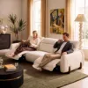 Curva 302cm Genuine Leather Power Reclining Sofa with Adjustable Headrest
