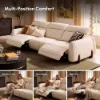 Curva 302cm Genuine Leather Power Reclining Sofa with Adjustable Headrest