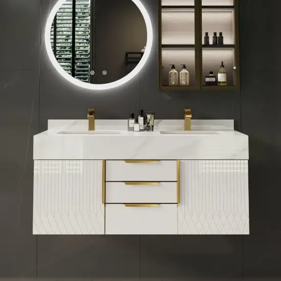 Aro 120cm Floating Double Bathroom Vanity with Sink and Sintered Stone Top