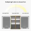 59" Black LED Mirror Cabinet with Centre Storage, 3-Colour Dimmable & Defogger