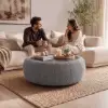 39" Performance Chenille Multi-Functional Coffee Table With Storage And Ottoman In One