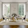 Diamic Black Faux Leather Dining Chairs with Upholstered, 2 Pieces
