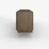 Lineva 80" Solid Wood Fluted Smoked Brown TV Stand with Cabinets