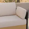 Costra Handwoven Rope L-Shaped Outdoor Sofa with Coffee Table in Black