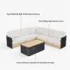 Costra Handwoven Rope L-Shaped Outdoor Sofa with Coffee Table in Black